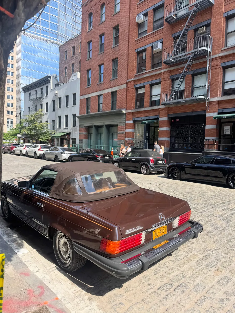 Mercedes 380 SL on a Tribeca street